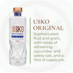 Close-up of USKO Original liquid texture showing botanical clarity and mixability