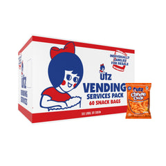 Utz front packaging of baked cheddar curls showing brand and portioning benefit