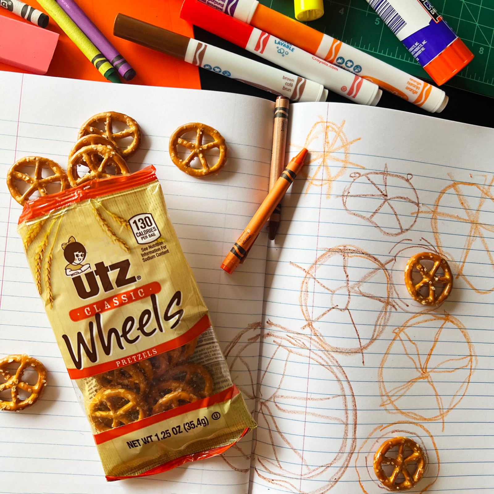 Detail shot of Utz Cheese Curls showing airy texture and cheesy appeal