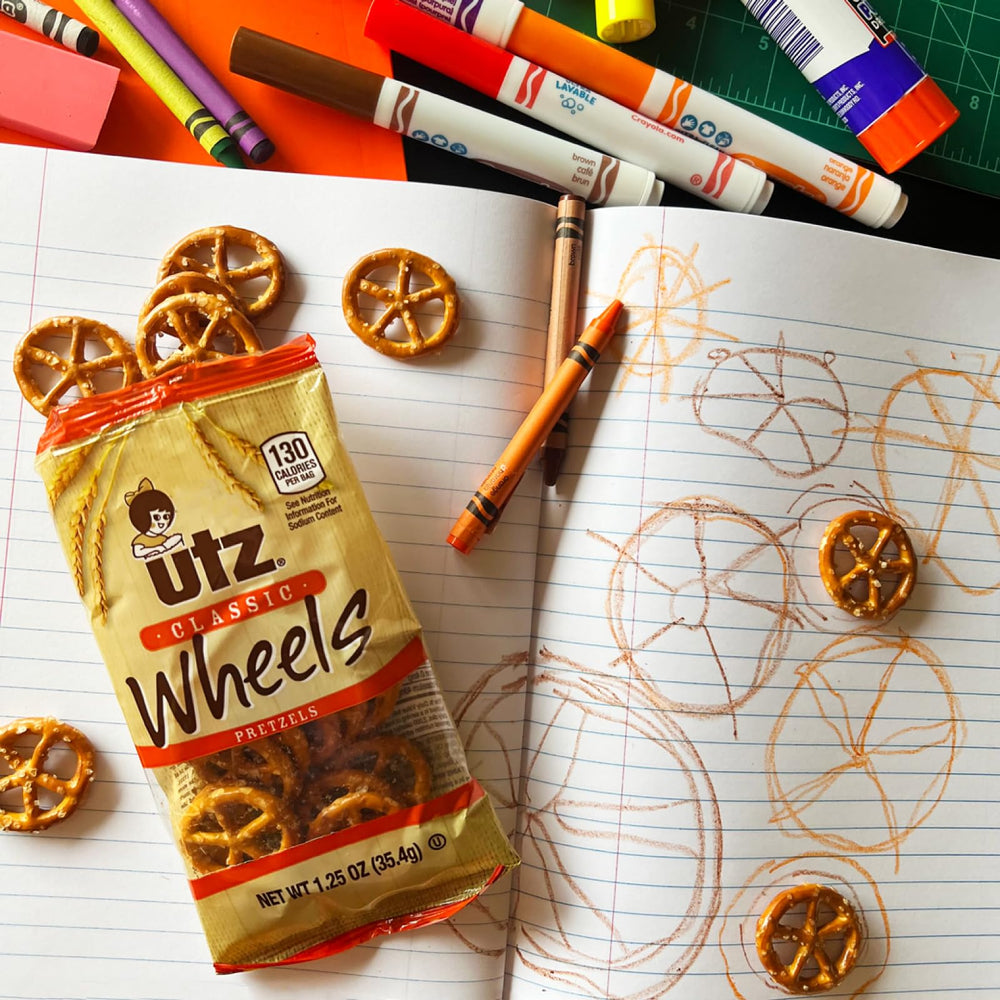 Detail shot of Utz Cheese Curls showing airy texture and cheesy appeal