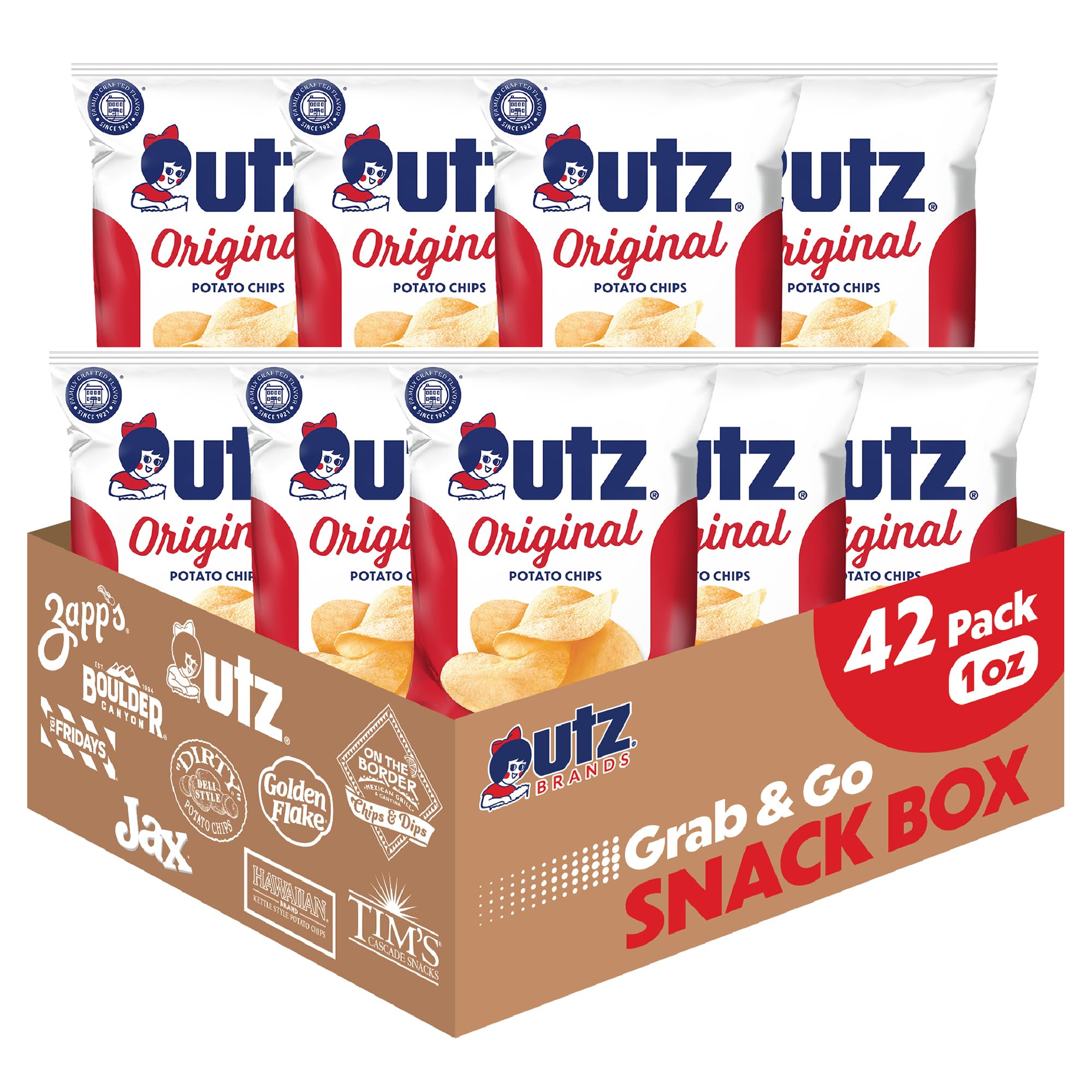 Utz front packaging showing 42-count box and brand freshness