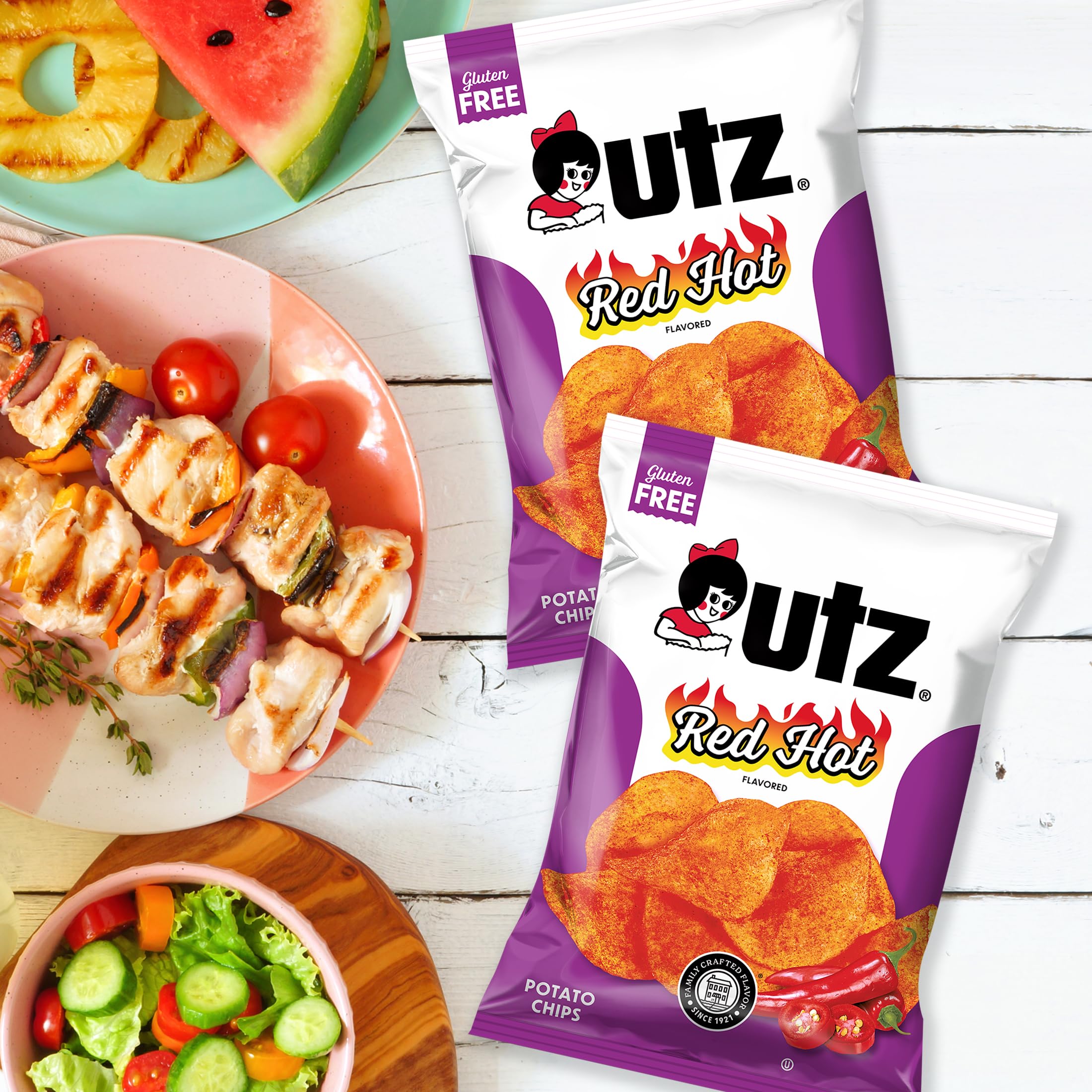 Utz chip close-up highlighting crunchy texture and spicy seasoning for intense bite