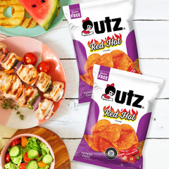 Utz chip close-up highlighting crunchy texture and spicy seasoning for intense bite