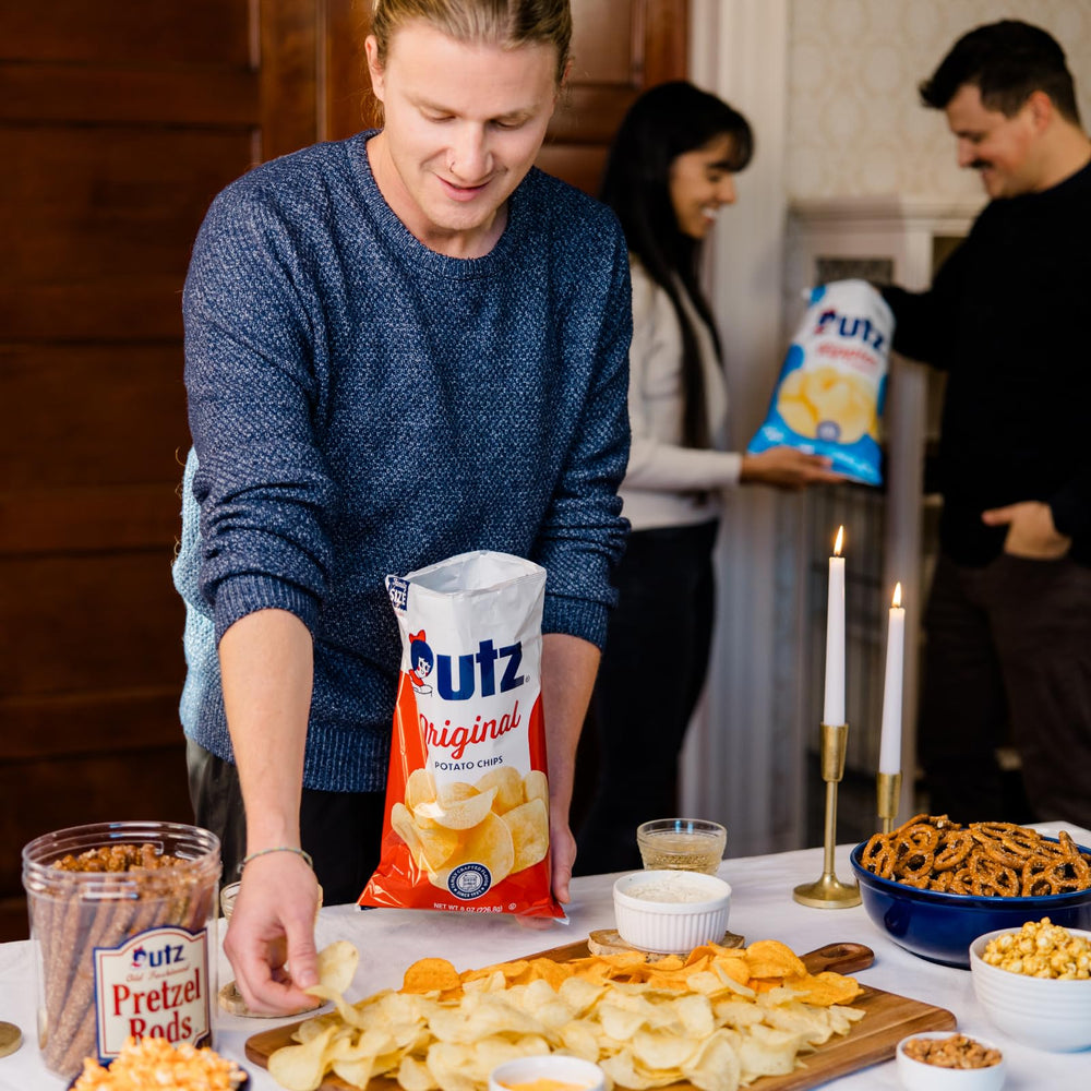 Utz Ripples chips in bowl ready to serve, showcasing sturdy ridges for dips