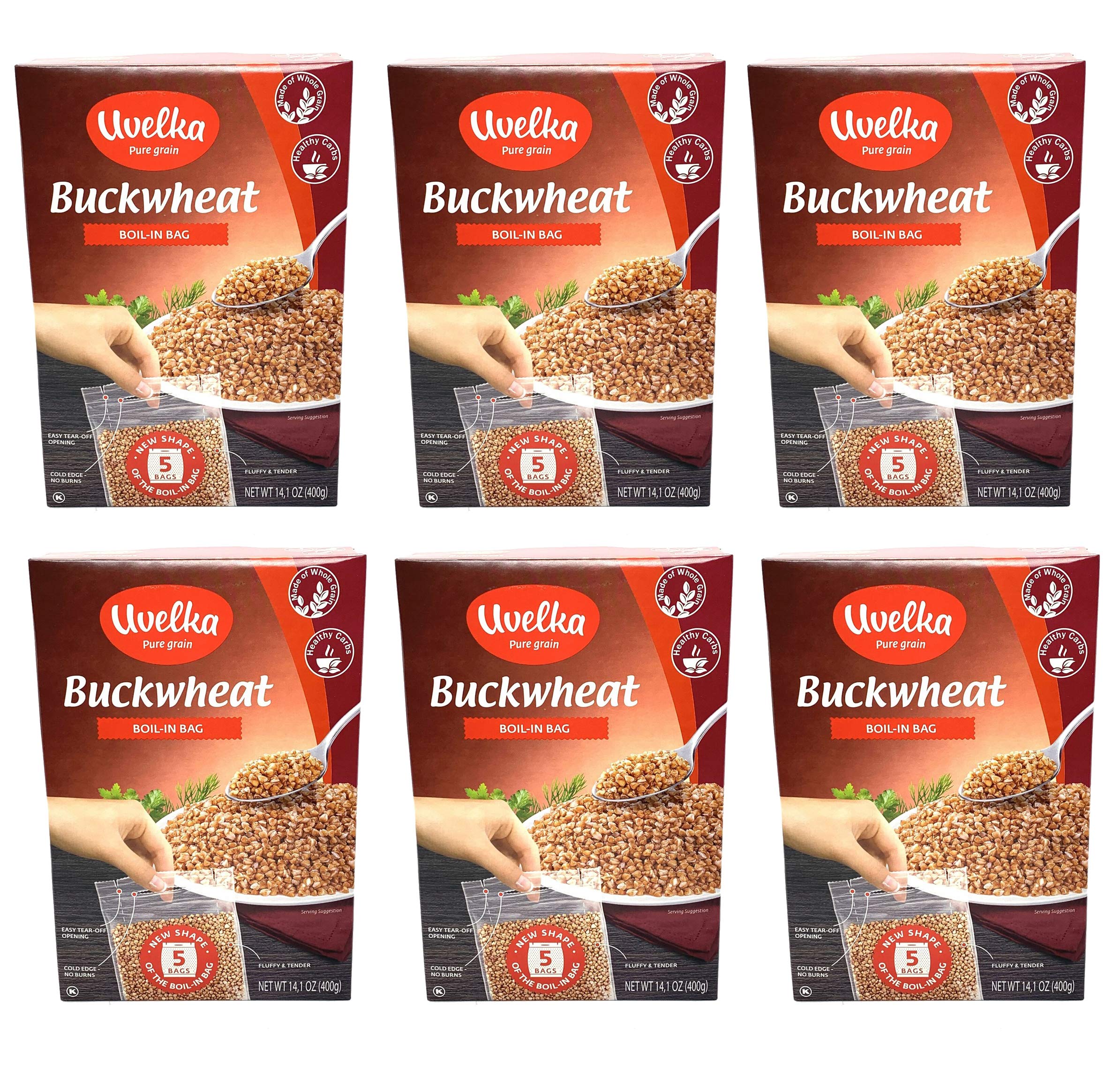 Uvelka front packaging showing organic buckwheat and benefits