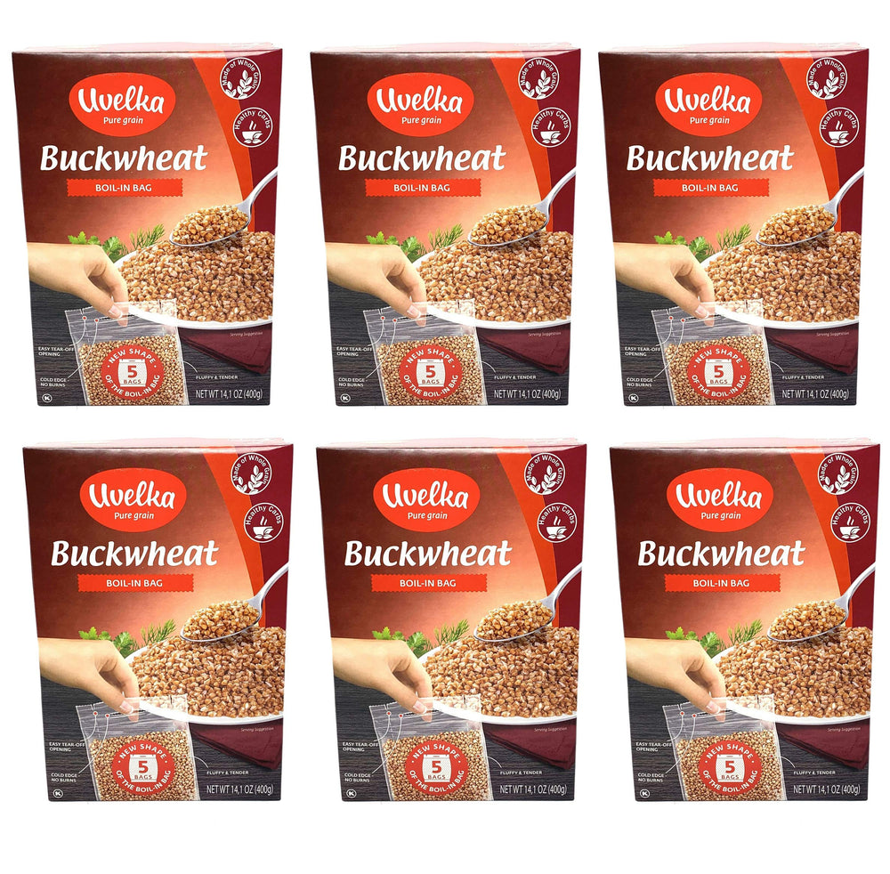Uvelka front packaging showing organic buckwheat and benefits