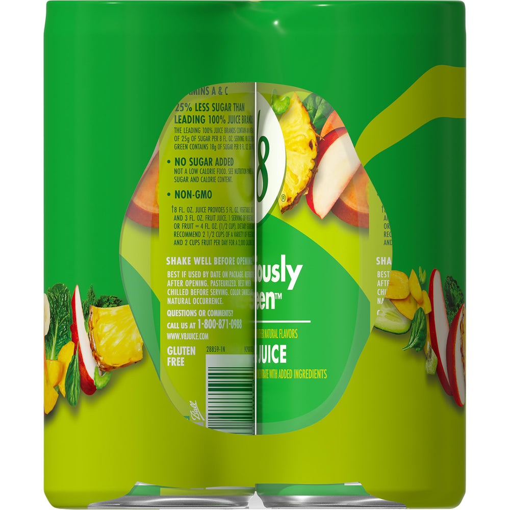 V8 can next to breakfast items illustrating morning routine and nourishment