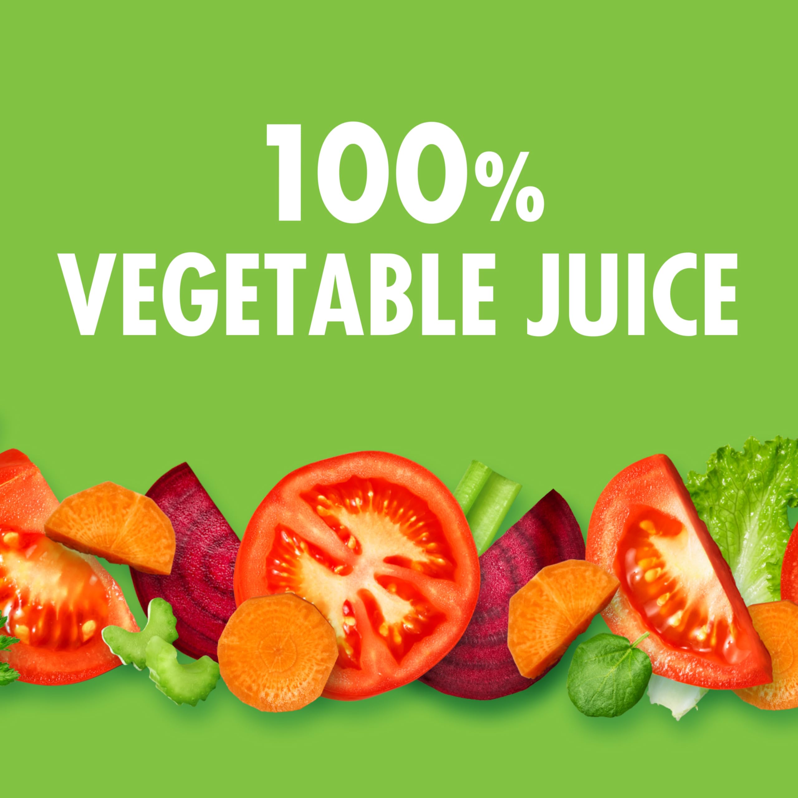 Arrangement of tomatoes and vegetables beside a V8 Spicy Hot can for transparency