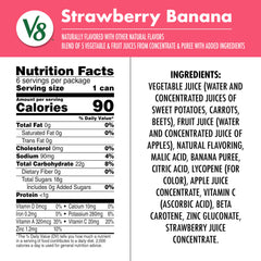 24-pack case of V8 Strawberry Banana cans for pantry stocking benefit