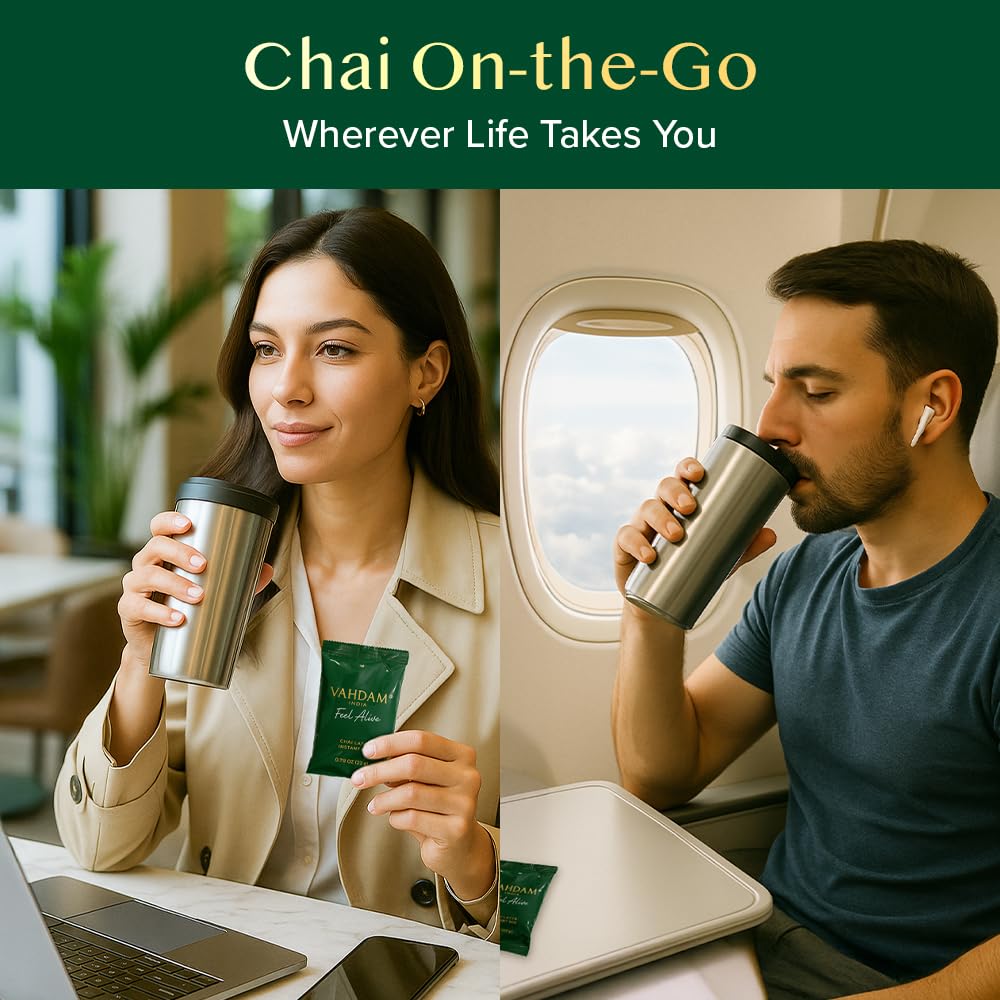 VAHDAM chai latte with frothy top demonstrating creamy, smooth texture
