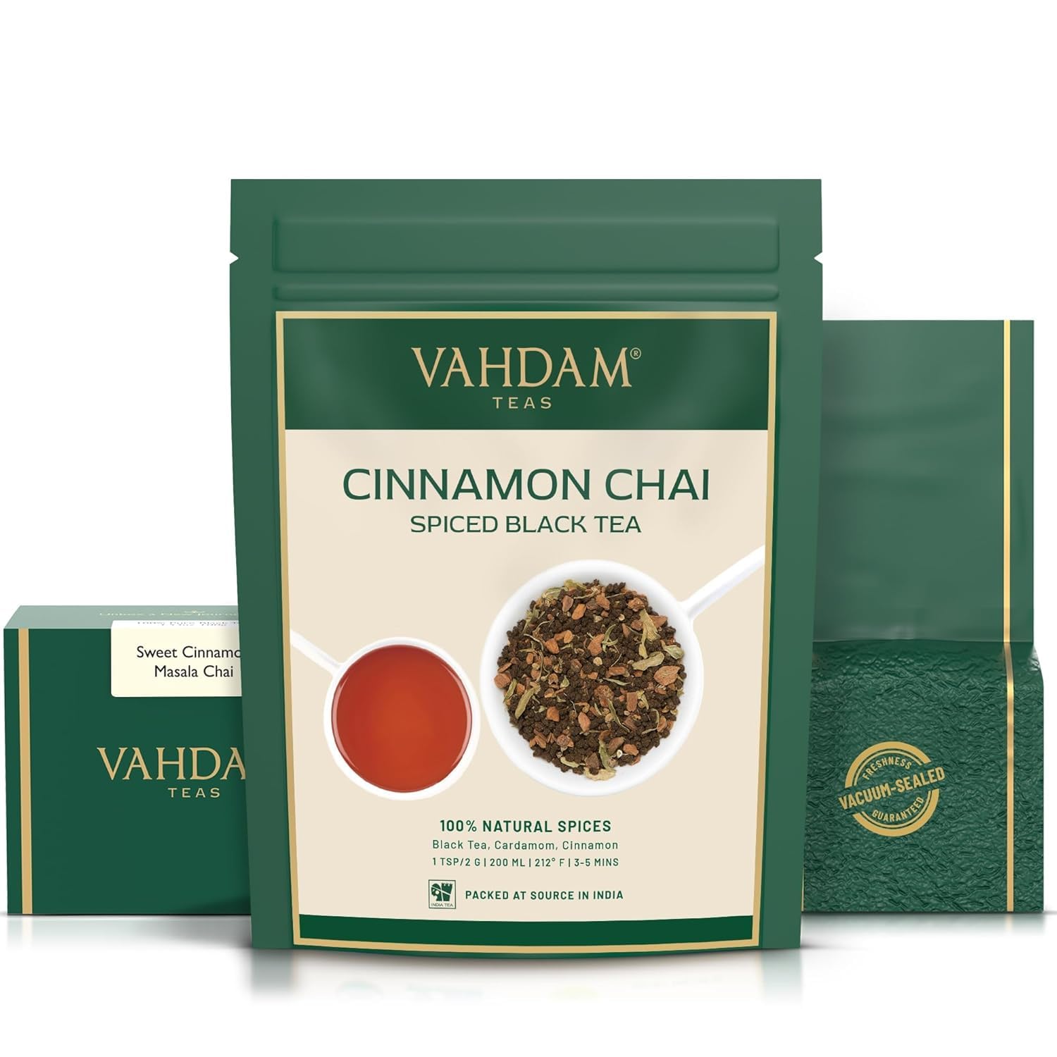VAHDAM teapot pouring chai into cup to show ease of preparation