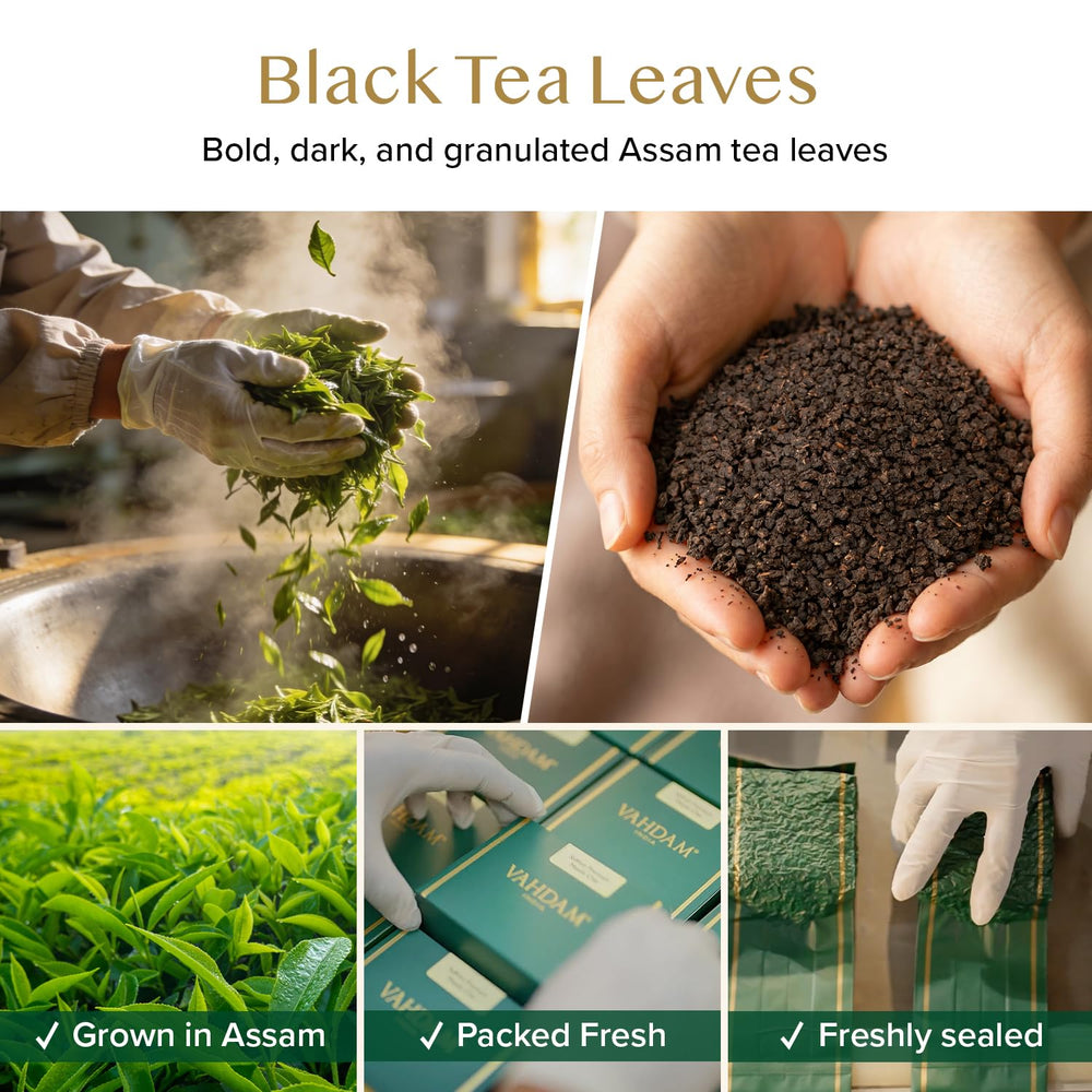 VAHDAM loose-leaf close-up highlighting CTC texture and bold flavor