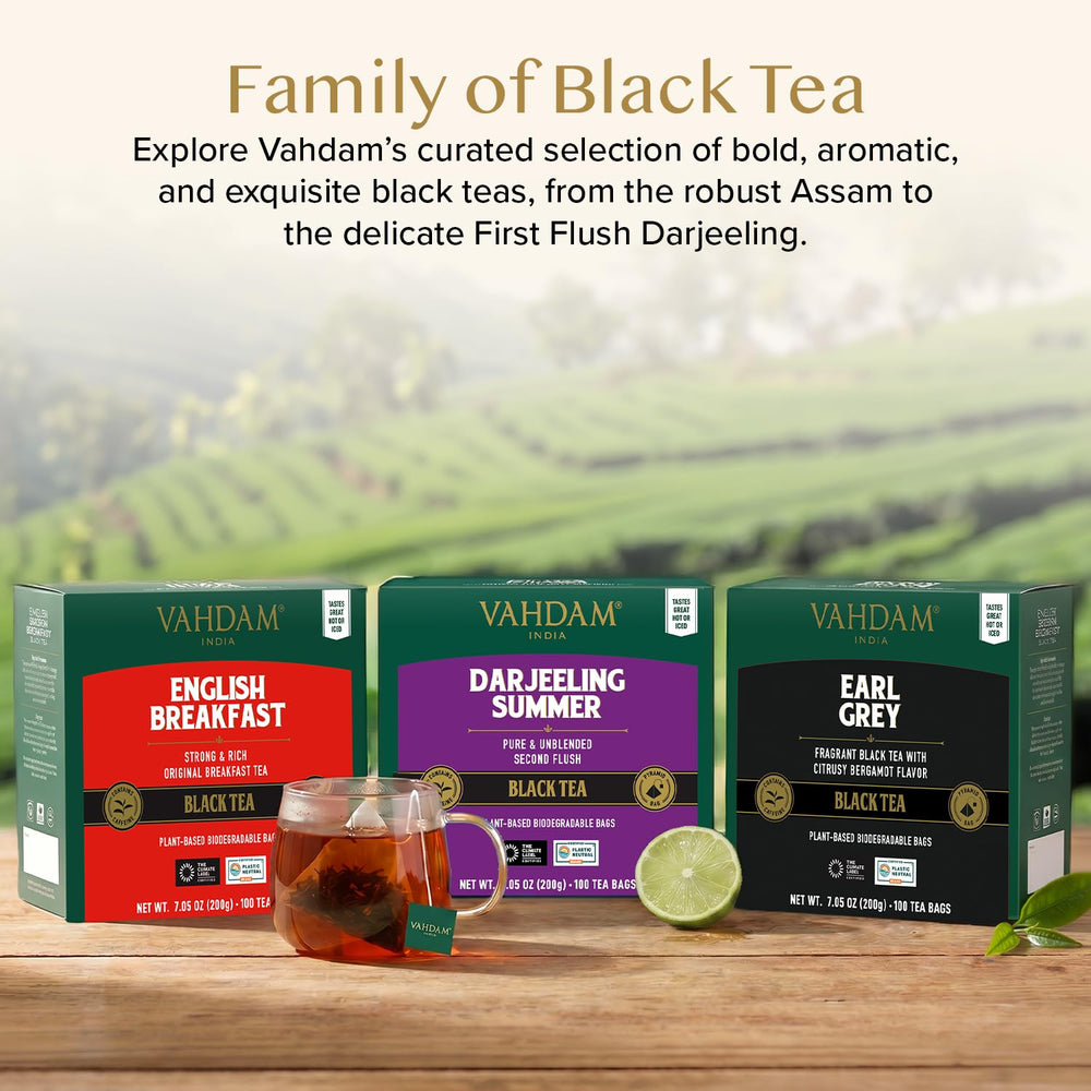 VAHDAM tea in a morning setting conveying energizing daily ritual