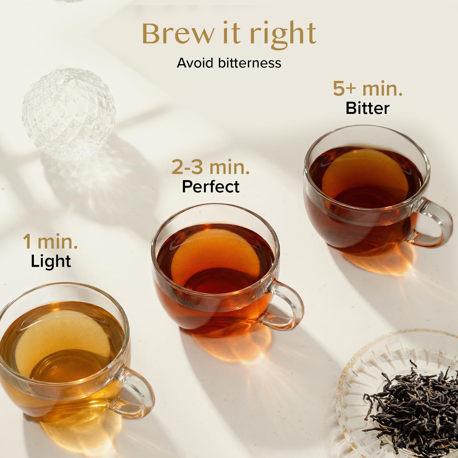 VAHDAM serving spoon with loose tea displaying measured portion control