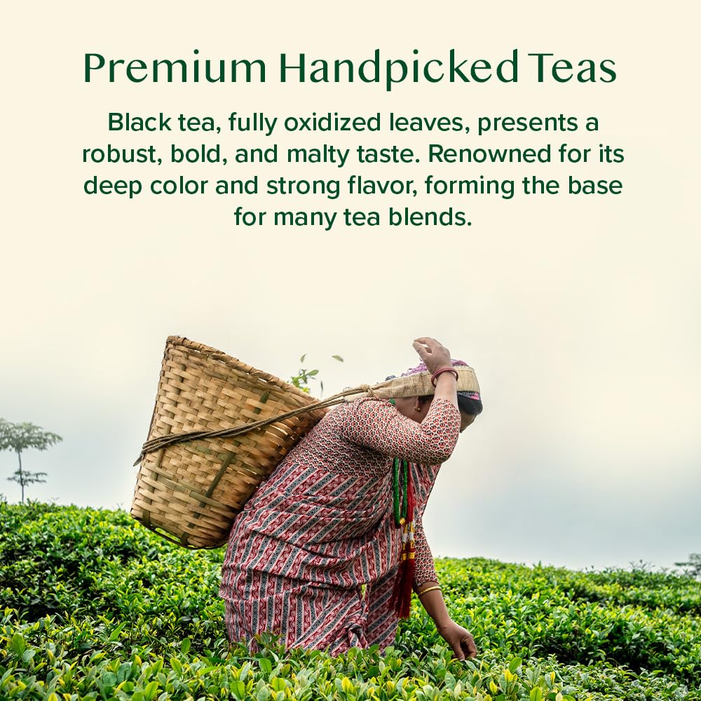 VAHDAM label showing Assam and Darjeeling origin for traceable sourcing benefit