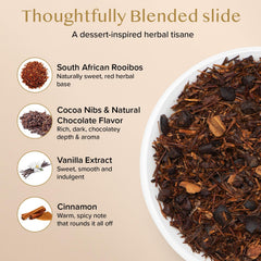 VAHDAM close-up loose leaves highlighting rooibos texture and rich aroma benefit