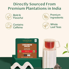 VAHDAM loose leaf texture detail highlighting quality tea leaves and aroma