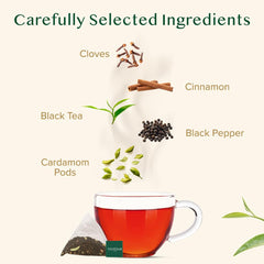 VAHDAM pyramid tea bag close-up highlighting full-leaf infusion benefit