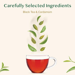 VAHDAM pyramid tea bag close-up revealing infusing space for fuller flavor