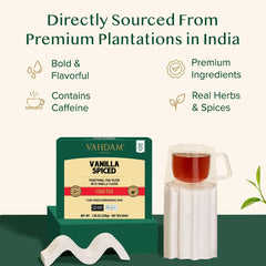 VAHDAM loose-leaf blend with visible spices for aromatic complexity