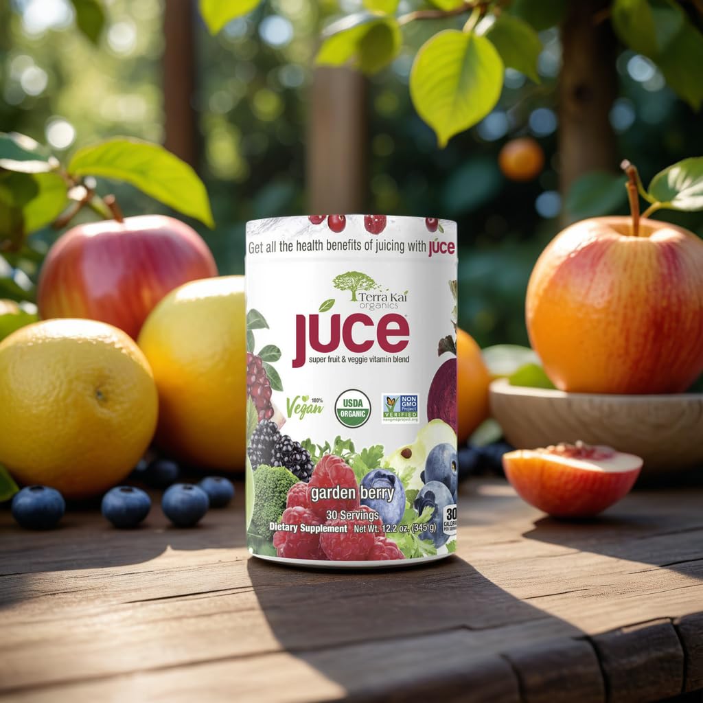Assorted organic berries and greens used in Terra-Kai for natural flavor
