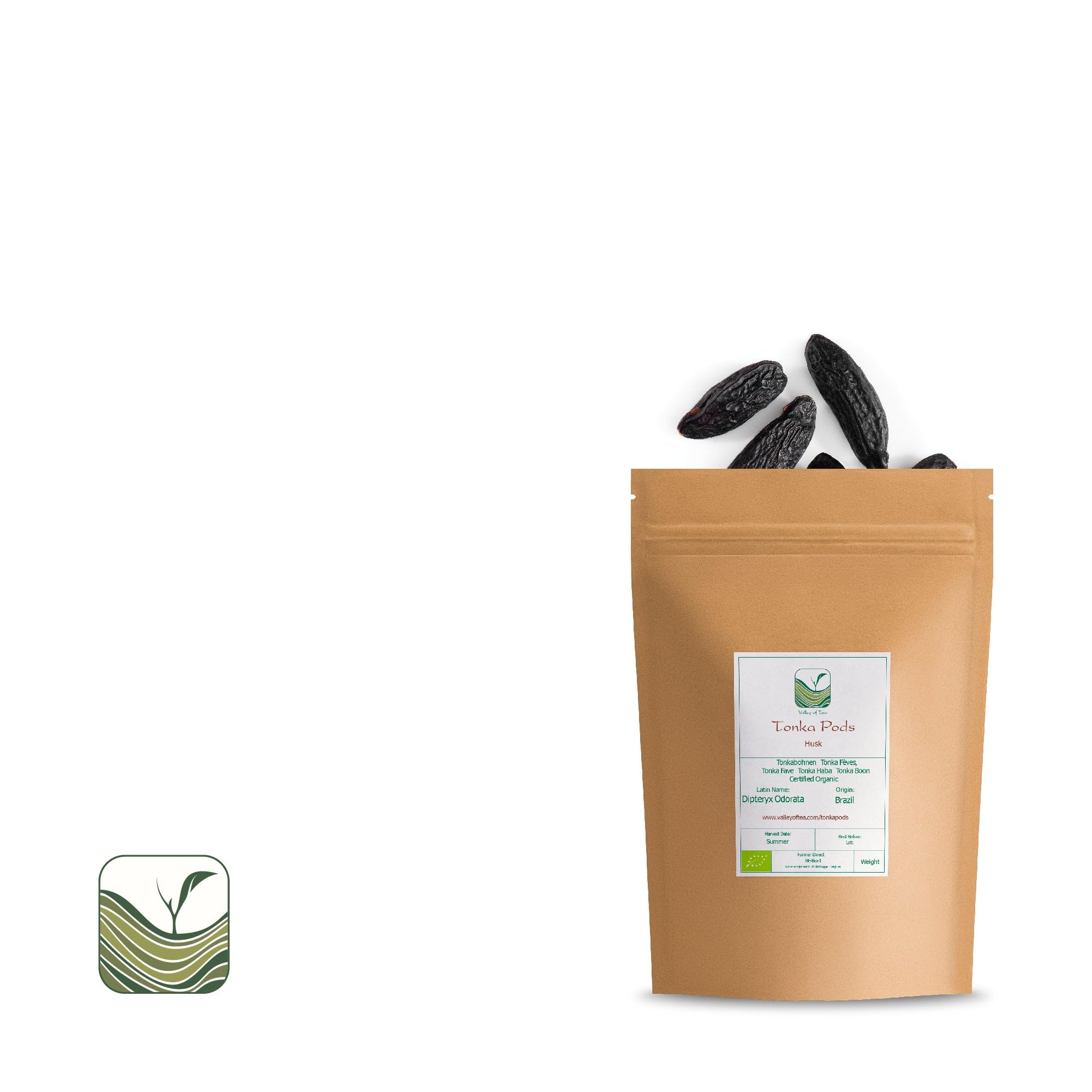 Valley of Tea label detail showing product info to confirm organic quality