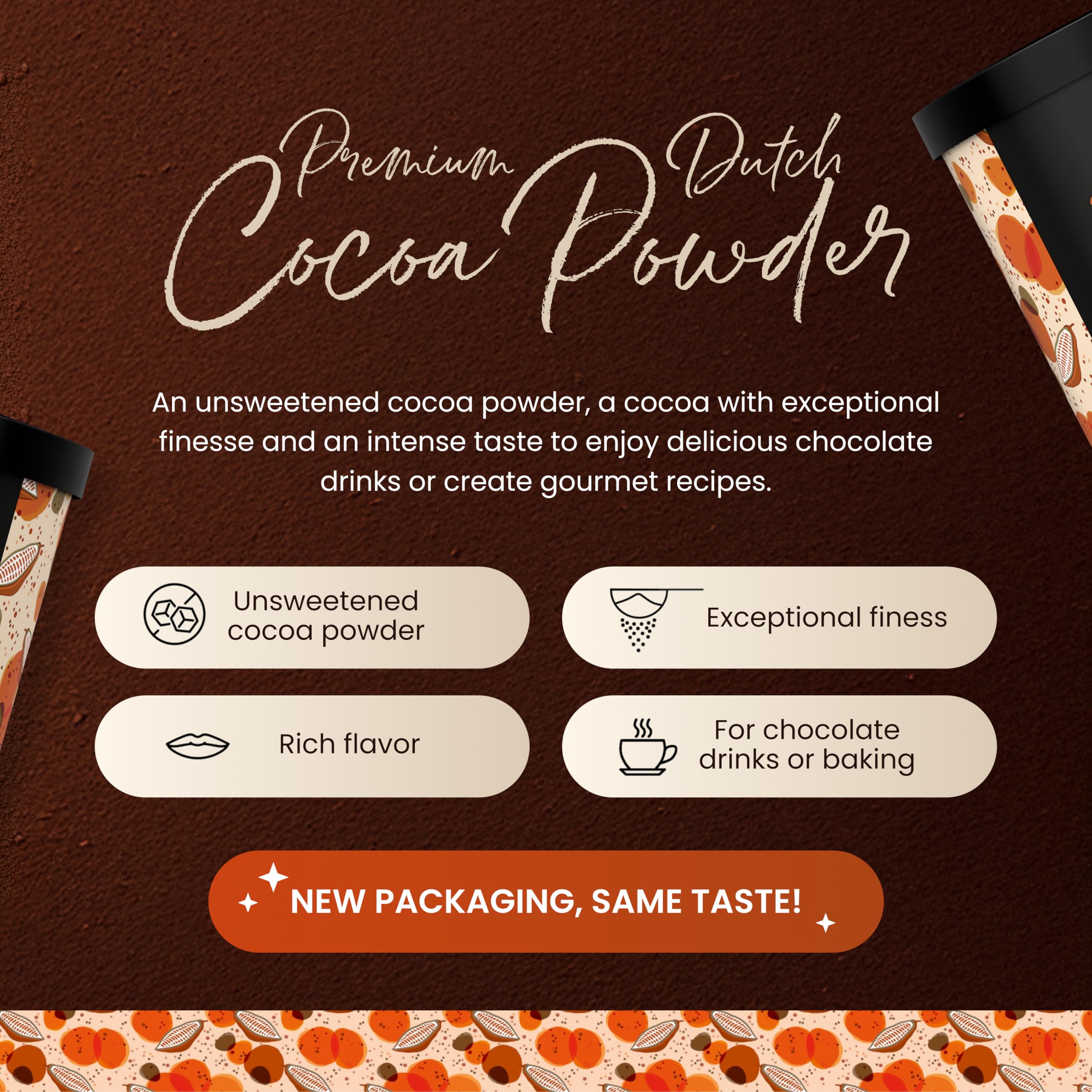 Valrhona close-up of fine cocoa powder texture for smooth mixes