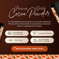 Valrhona close-up of fine cocoa powder texture for smooth mixes