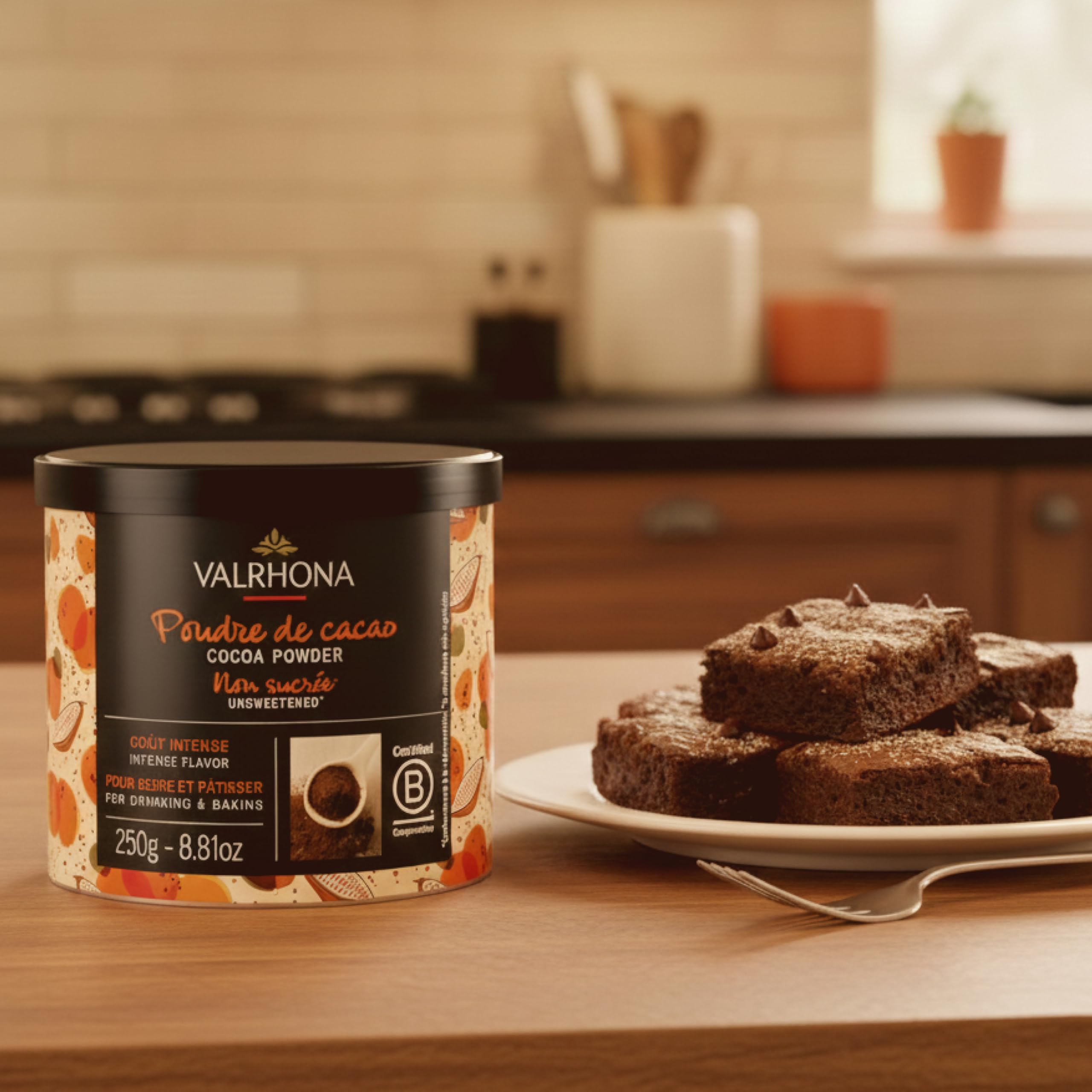 Valrhona product label close-up showing kosher certification and quality assurance