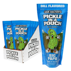 Van Holten's front packaging showing Big Papa pickle and 12-pack convenience