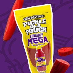 Van Holten's open pouch with pickle ready to eat for convenient portable snacking
