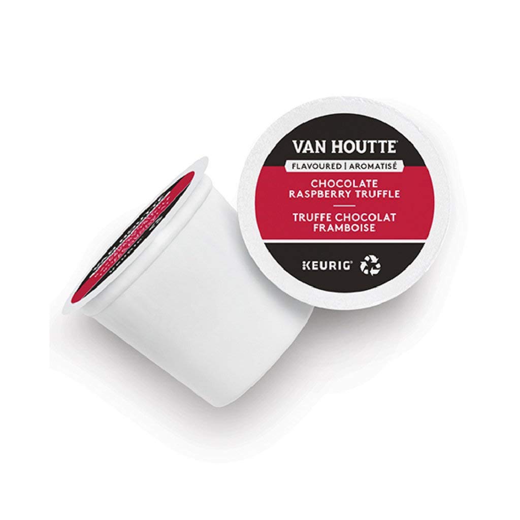 Van Houtte brewed cup close-up highlighting rich color and dessert-like appeal