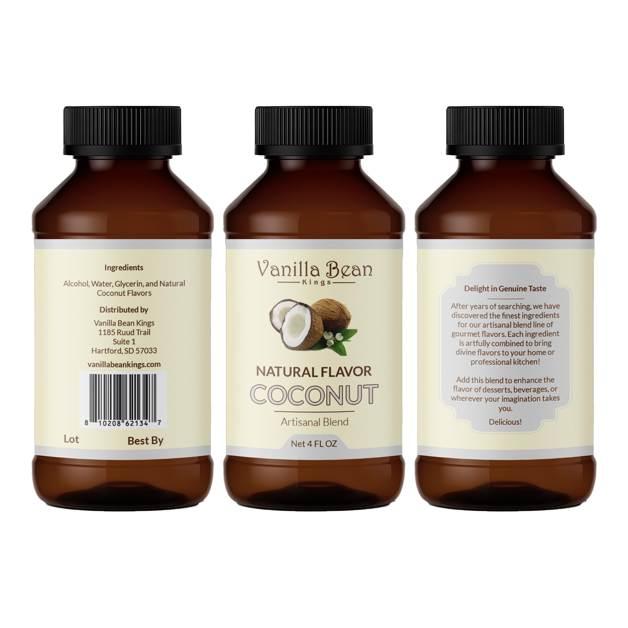 Vanilla Bean Kings bottle cap close-up highlighting secure seal and freshness benefit