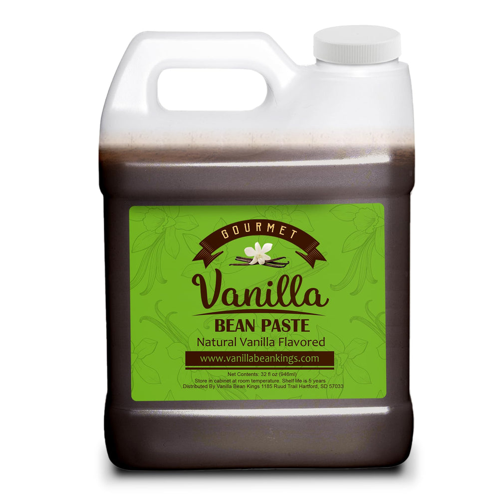 Vanilla Bean Kings jar front view shows 32 oz packaging and premium label benefit