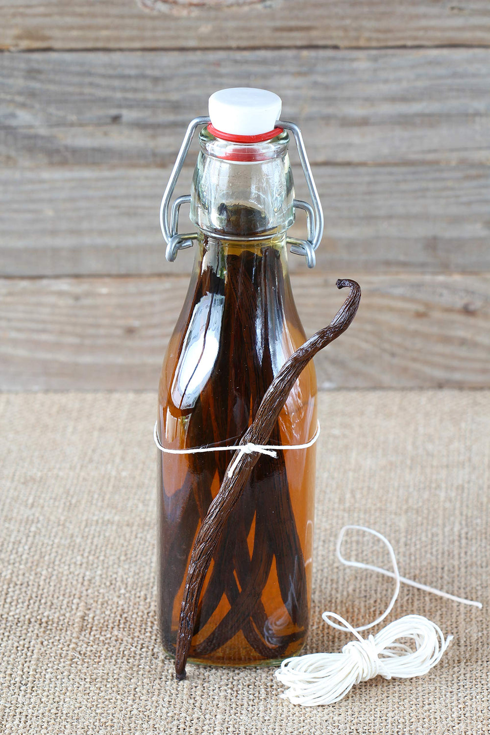 Vanilla Bean Kings bottle in gift box styled on kitchen counter for special occasions