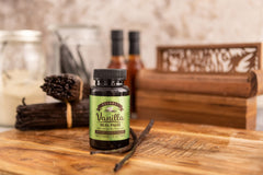 Vanilla Bean Kings open jar with seeds visible for authentic vanilla appearance