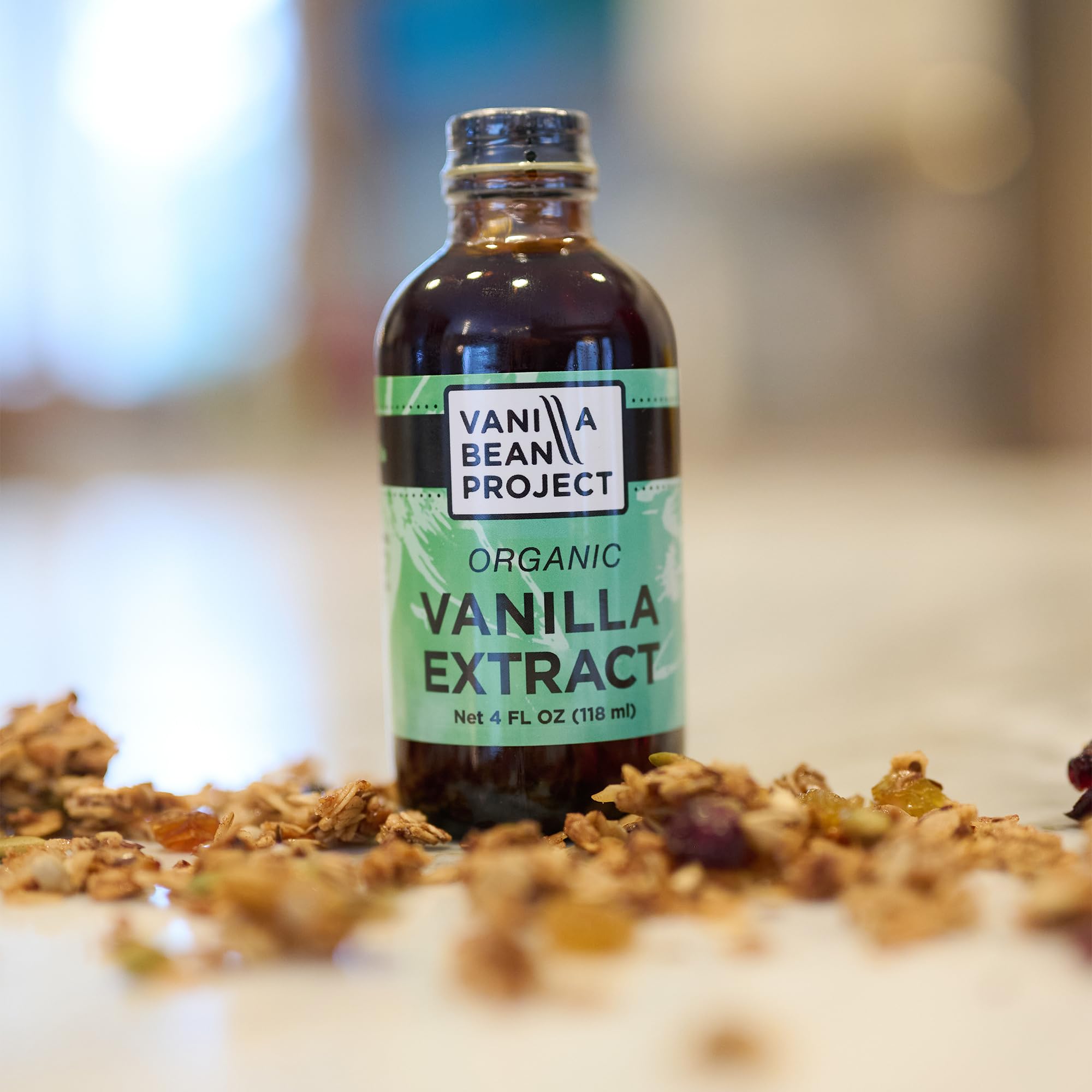 VANILLA BEAN PROJECT stored in cupboard indicating long-term freshness