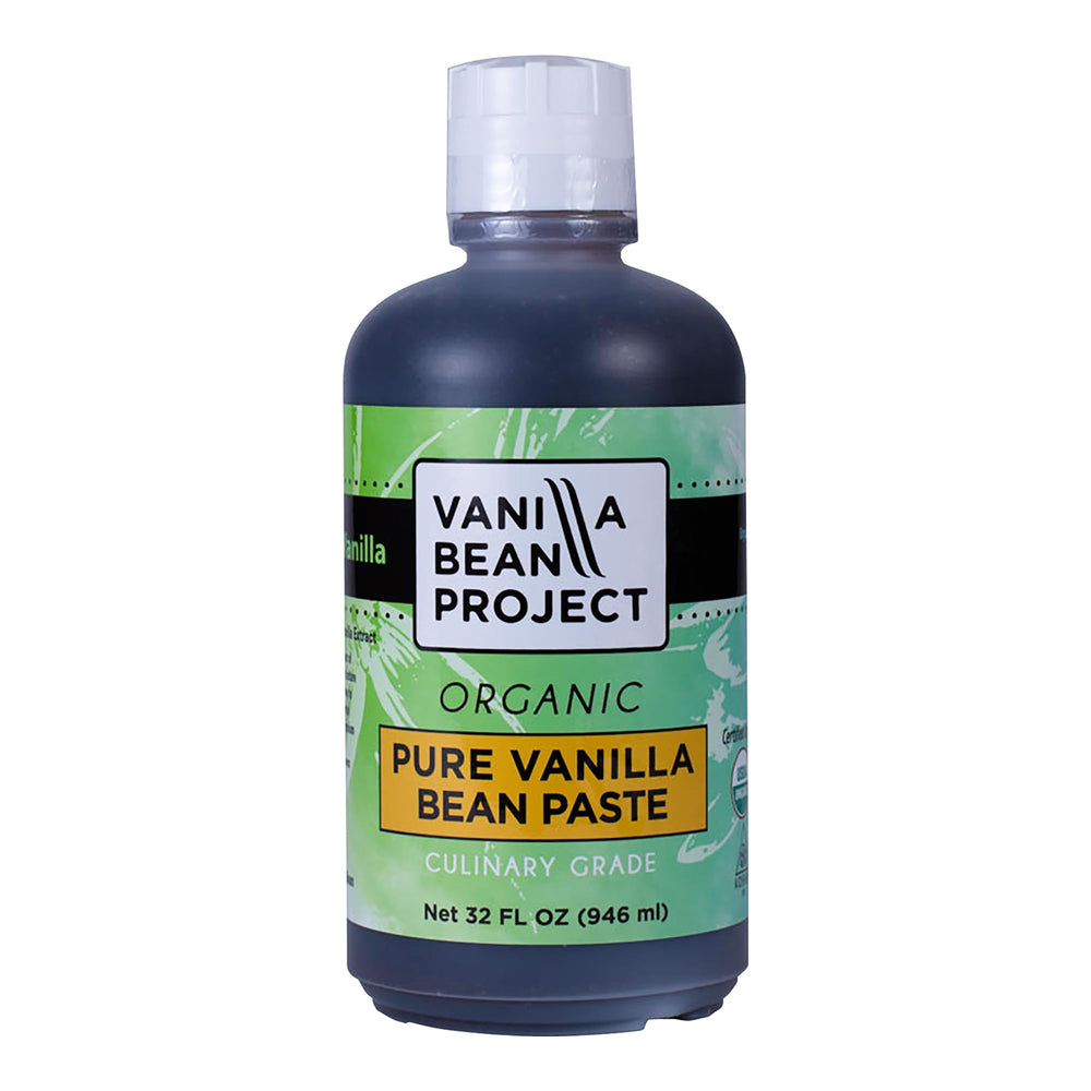 VANILLA BEAN PROJECT front packaging showing 32 oz jar and label benefit visual authenticity