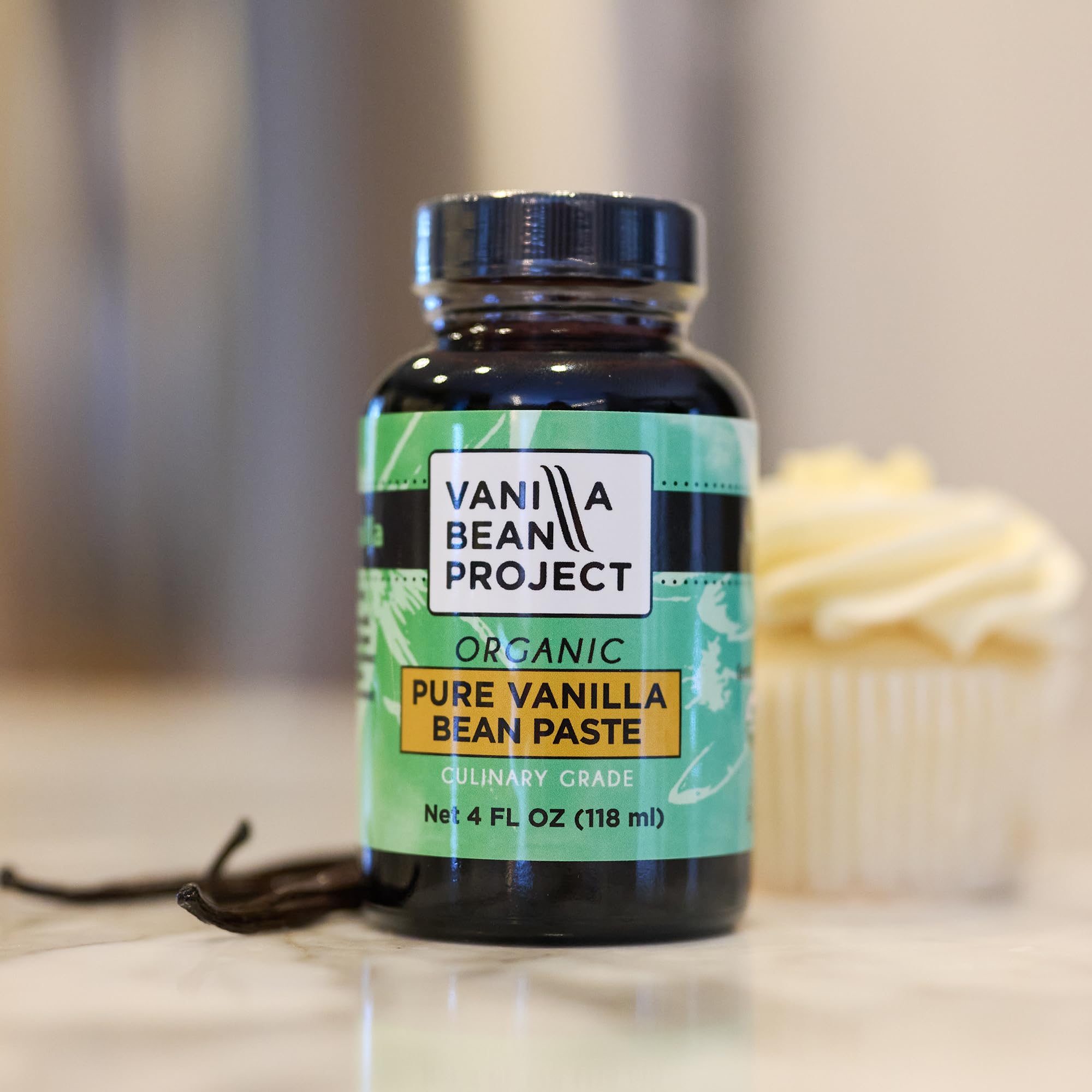 VANILLA BEAN PROJECT paste in bowl with whisk demonstrating instant mixing and even flavor