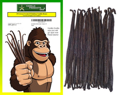 Vanilla Products USA front packaging showing 25 Tahitian beans and vacuum seal benefits