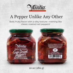 Vantia close-up of pepper texture in oil, showing silky fruit-forward texture