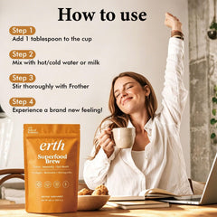 Vantique Earth being poured into mug demonstrating quick preparation benefit