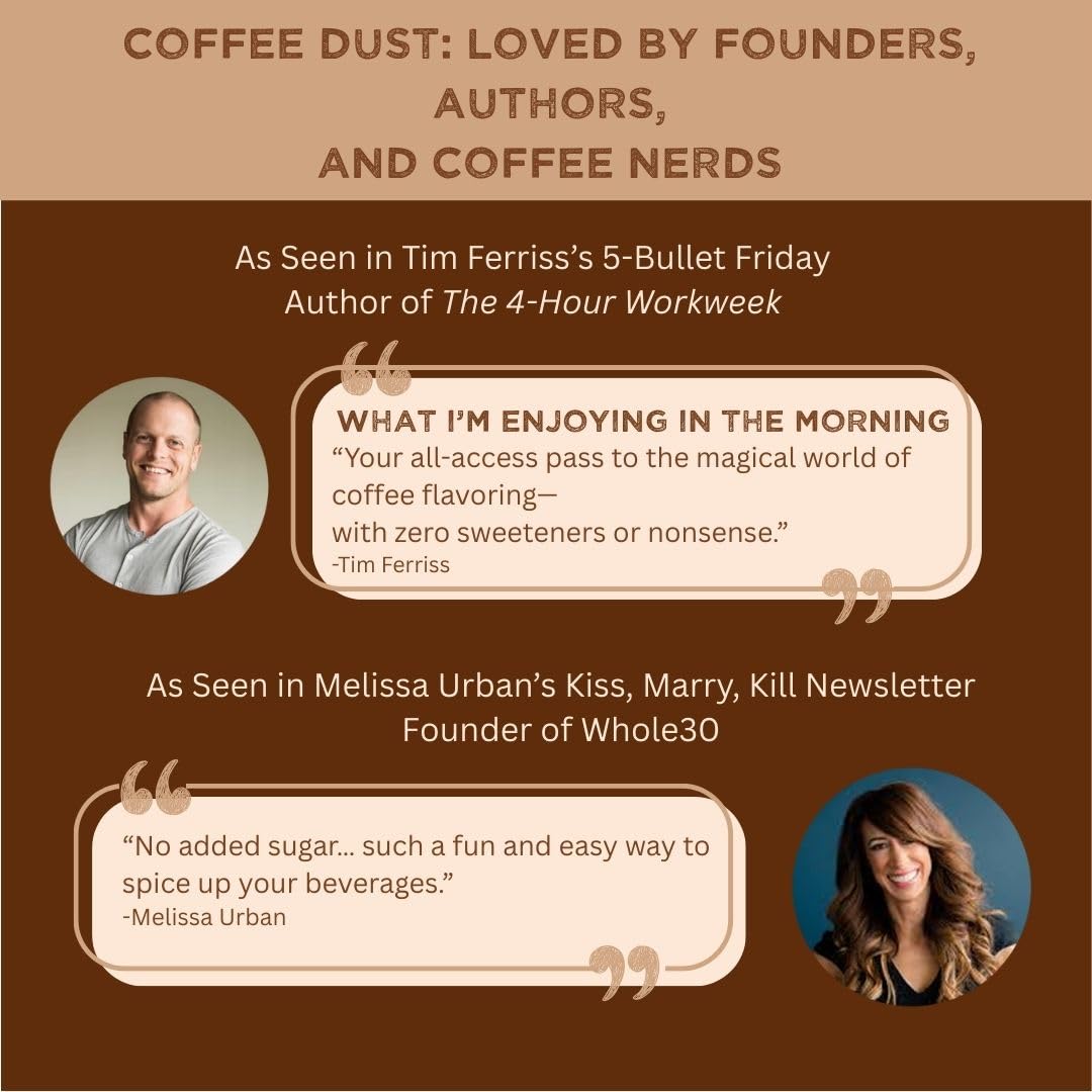 vashon coffee dust ingredients label showing cocoa cinnamon cayenne details