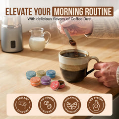 vashon coffee dust open sampler with spoon demonstrating measured convenience