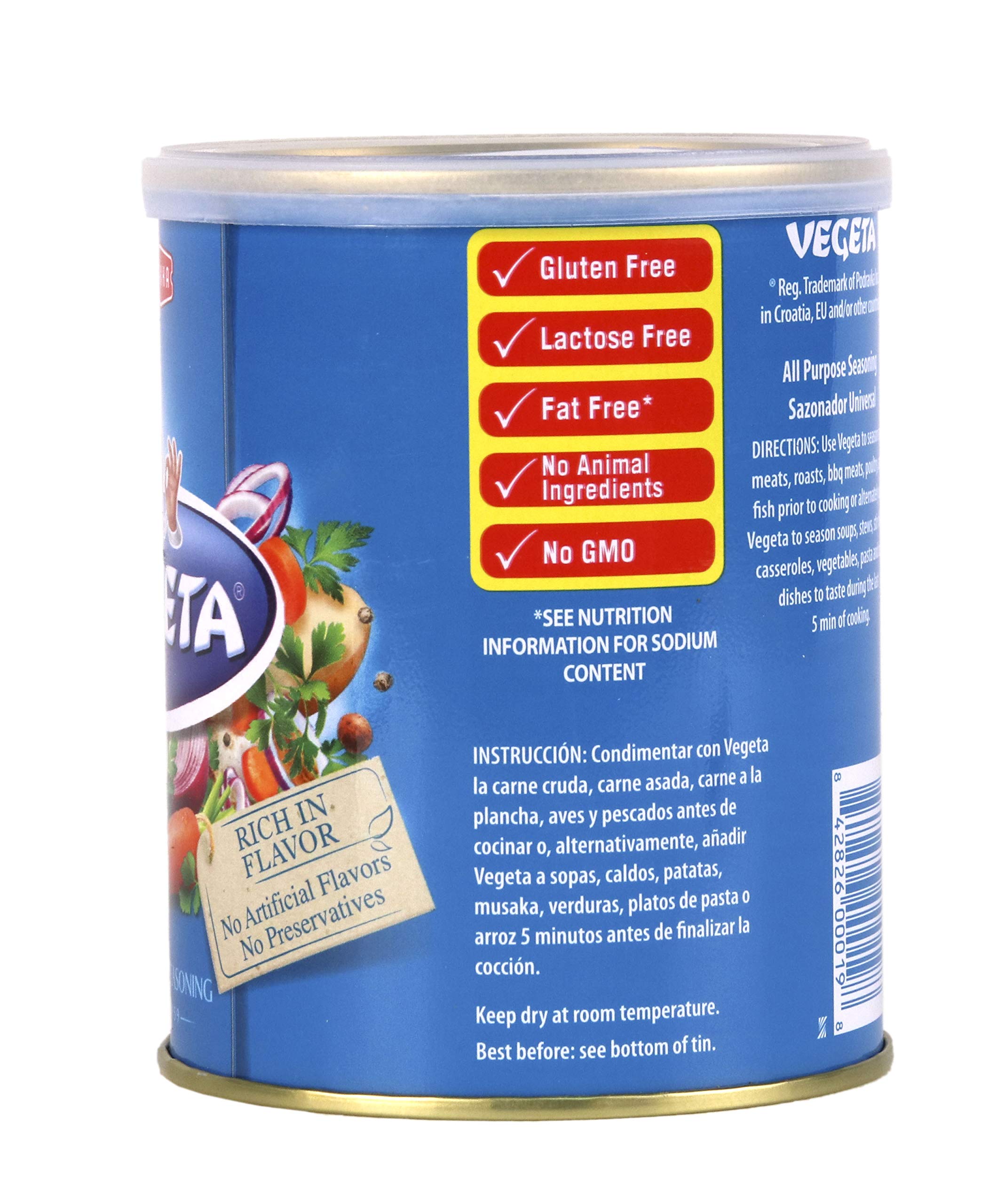 Vegeta sprinkled on roast to enhance savory flavor and browning