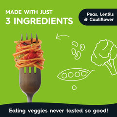 Veggiecraft Farms cooked spaghetti plated with sauce ready to eat