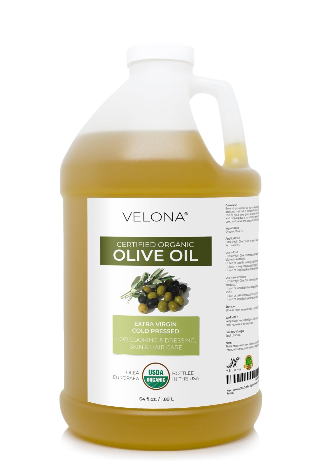 velona front packaging 64 fl oz bottle showing label and organic seal for reliable quality