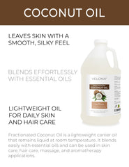 velona pouring clear fractionated oil illustrating smooth texture and easy dispensing