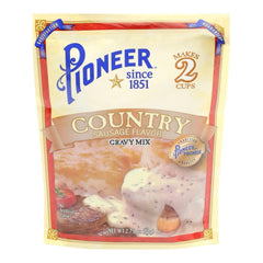 Vending 2 U Pioneer gravy poured over biscuits depicting hearty serving