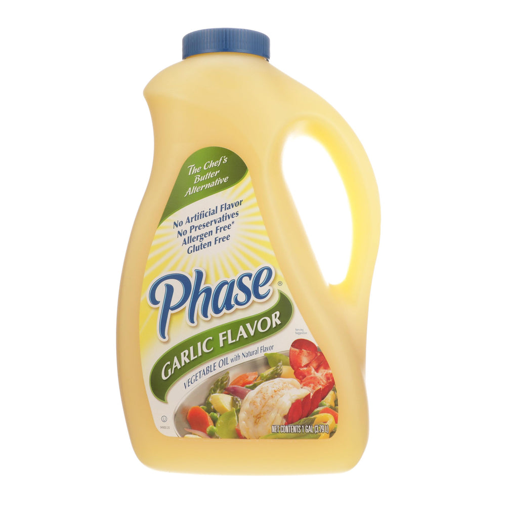 Ventura Foods Phase garlic jug front view showing brand and large-volume benefit